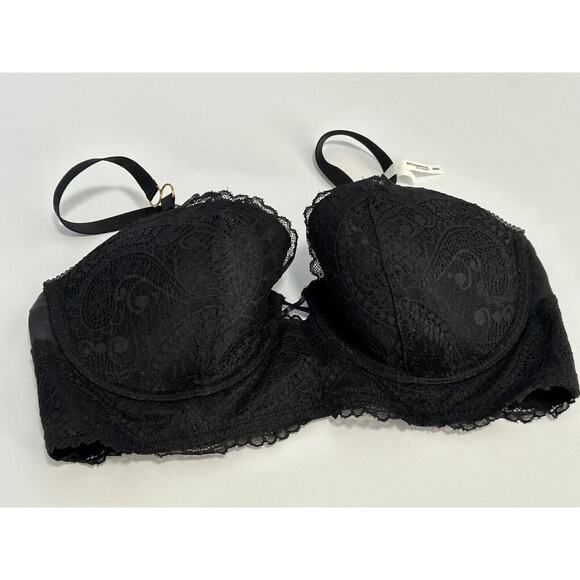 aerie Other - NWOT Aerie‎ Real Good Women's Black Lace Padded Balconette Push Up Bra Size 34D